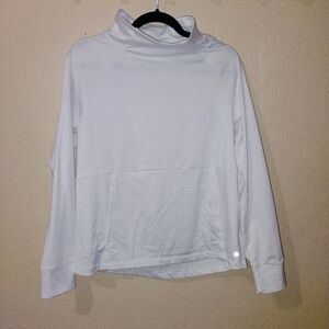 Layer 8 Size Large White Funnel Neck Long-Sleeve Top